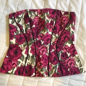 Size 6 White House Black Market floral bustier.